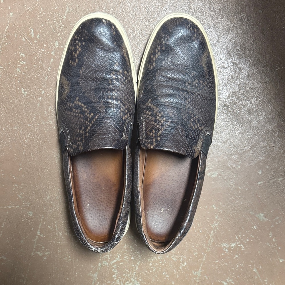 Frye Dark Brown Textured Slip-On Sneakers